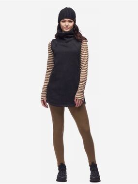 Indygena Toga Tunic Black Cowl-Neck Knit Tunic